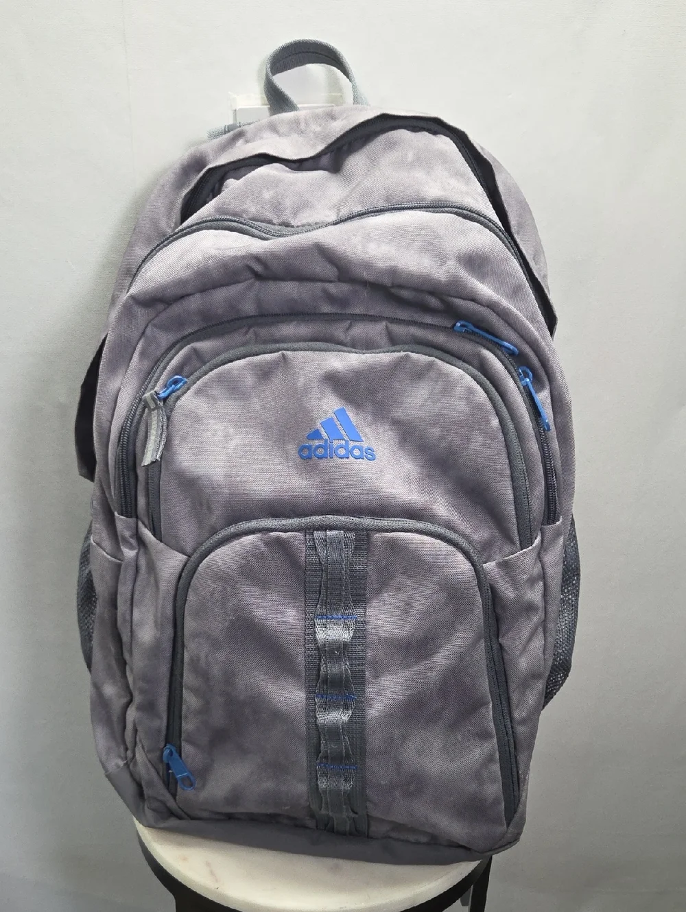 adidas Gray Backpack with Blue Accents